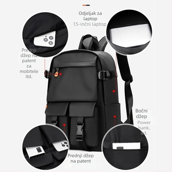 Muški ruksak, jednostavan gradski dizajn, za poslovna putovanja i slobodno vrijeme, kapacitet 20–35L, pogodan za 16-inčni laptop, Oxford materijal, trake s zračnim jastučićem, Kamaiya marka