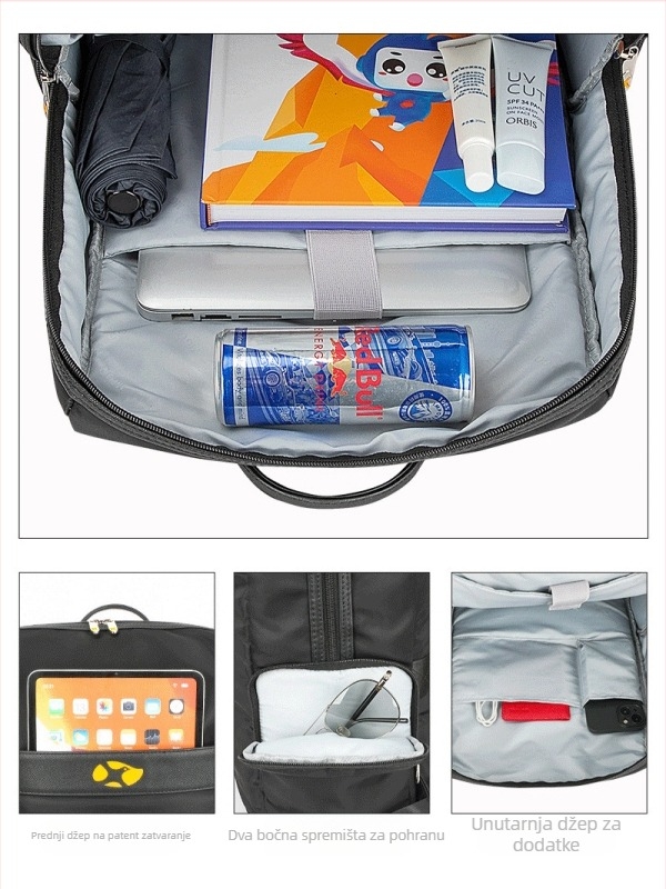 Muški poslovni ruksak velike kapacitete 36–55L, pretinac za 15-inčni laptop, Oxford platno, poliesterska podstava, zakrivljene naramenice, prozračan i brzo se suši