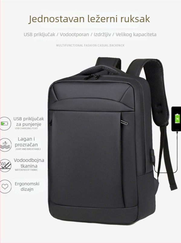 Unisex poslovni ruksak za laptop, lagan, velik kapacitet 20–35L, za 15-inčni laptop, vodootporan