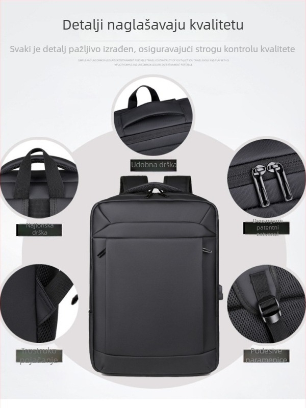 Unisex poslovni ruksak za laptop, lagan, velik kapacitet 20–35L, za 15-inčni laptop, vodootporan
