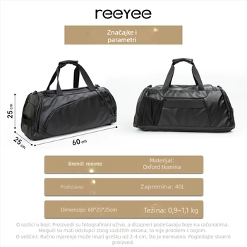 Reeyee muški prijenosni poslovno-opuštajući multifunkcionalni ruksak, 20–35L, vodootporan, Oxford materijal, 15-inčni prijenosnik, ergonomski stražnji panel