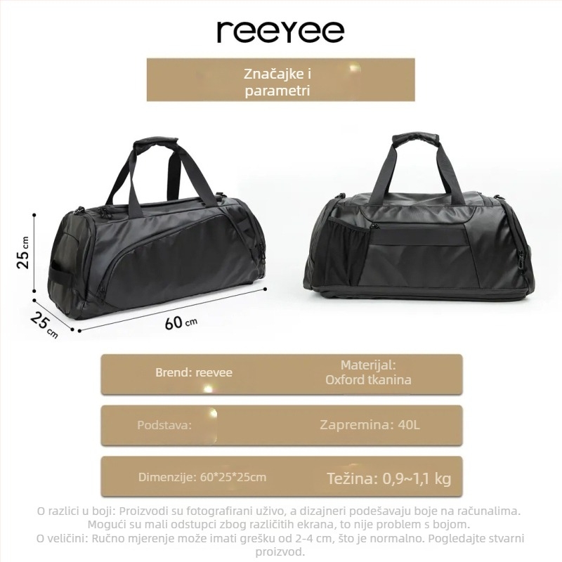 Reeyee muški prijenosni poslovno-opuštajući multifunkcionalni ruksak, 20–35L, vodootporan, Oxford materijal, 15-inčni prijenosnik, ergonomski stražnji panel