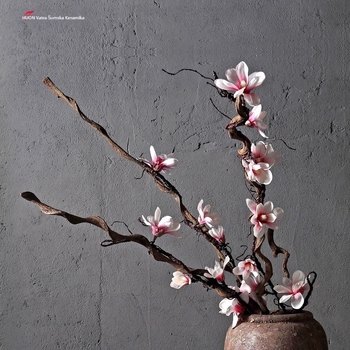 Dnevni boravak dekorativne sušene grane s svilenim cvjetovima – zakrivljene stabljike, Daisy sorta, Huolin Ceramics