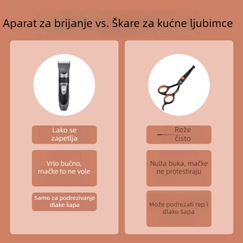Nehrđajuće čelične škarice za njegu kućnih ljubimaca – za pse i dugokose mačke, podrezivanje dlake na šapama