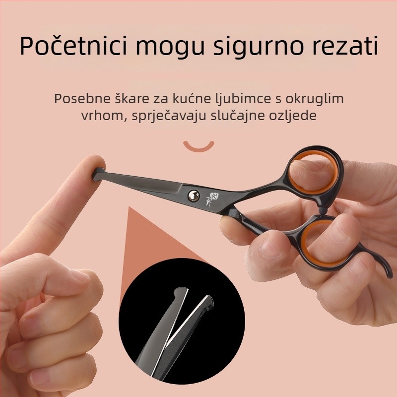 Nehrđajuće čelične škarice za njegu kućnih ljubimaca – za pse i dugokose mačke, podrezivanje dlake na šapama