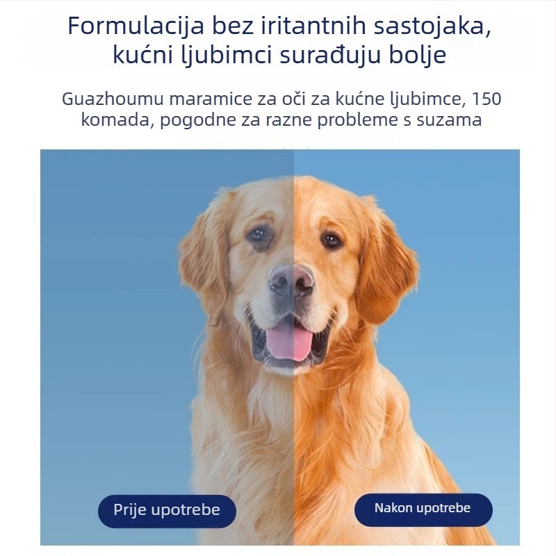 Guazhou mu maramice za čišćenje očiju mačaka i pasa, uklanjanje suznih tragova, paket 120 kom