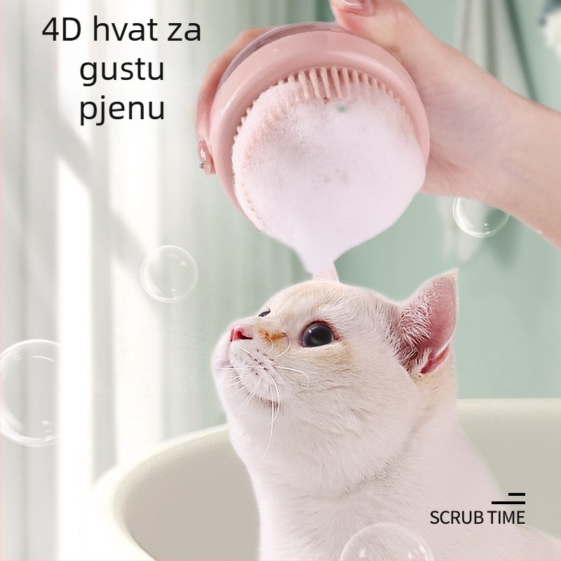 Četka za kupanje psa za njegu dlake – Čišćenje i masaža, Materijal: Drugo
