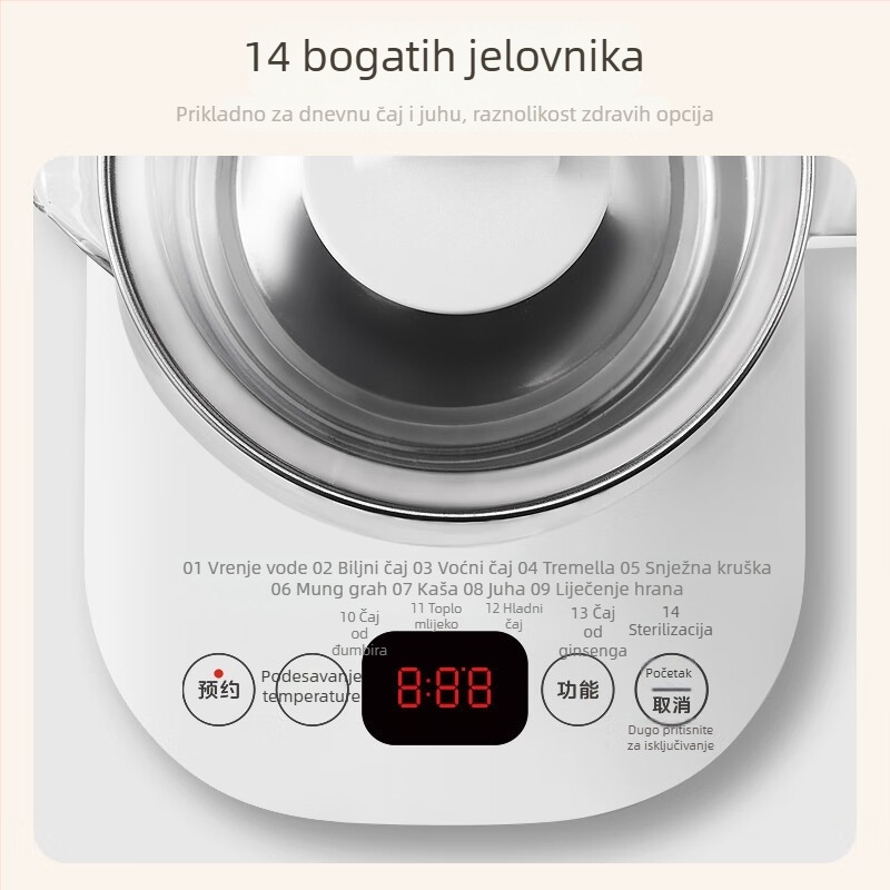 Zdravstveni lonac MK-Y12Q, staklena tijela, kapacitet 1-1.5L, 220V, 500-1000W