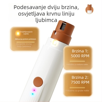 Električni turpij za nokte kućnih ljubimaca – kliješta i brusilica za pse, ABS materijal, 120 komada u pakiranju