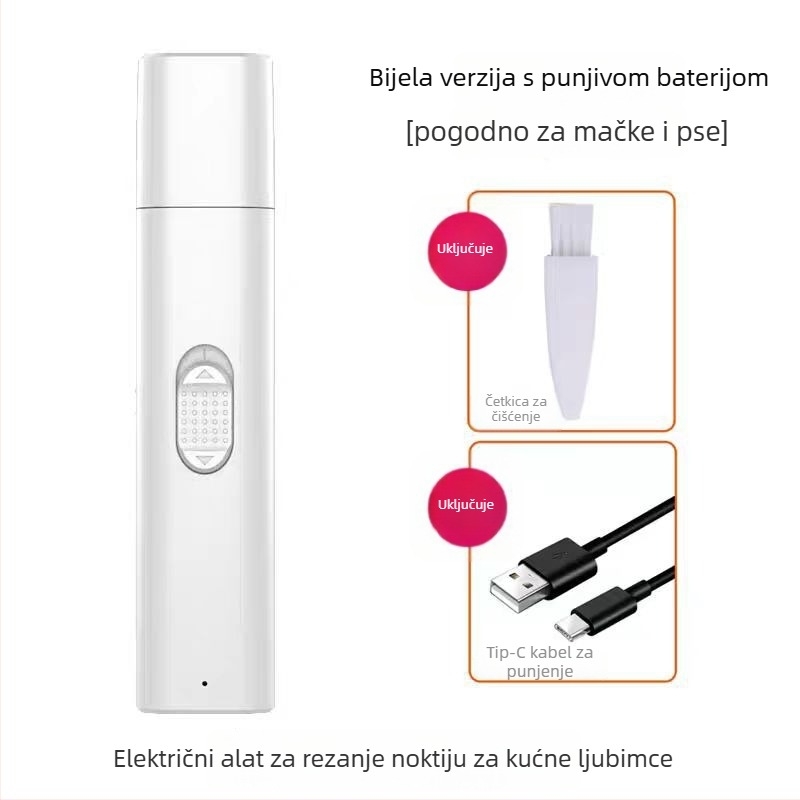 Električni pilnik za kandže kućnih ljubimaca – punjivi, tih, alat za njegu
