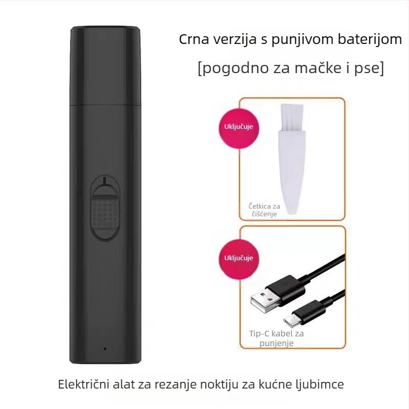 Električni pilnik za kandže kućnih ljubimaca – punjivi, tih, alat za njegu