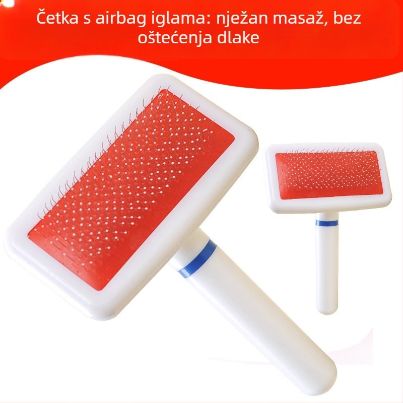 Četka za uklanjanje dlaka mačaka i psa, plastična, s masažom