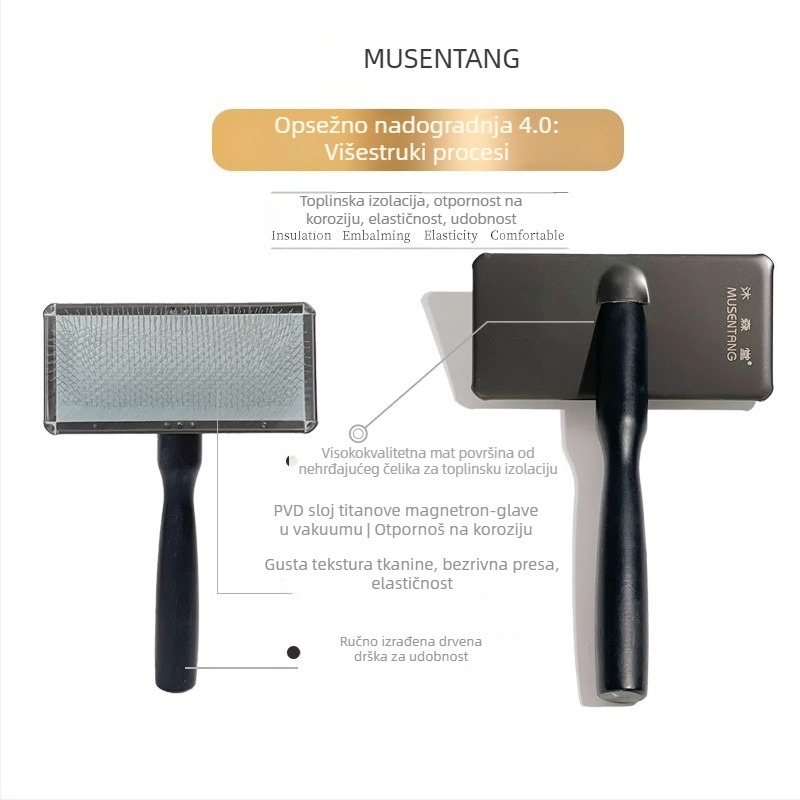 Lebi drveni pin češalj za pse – tvrde igle, 20 kom