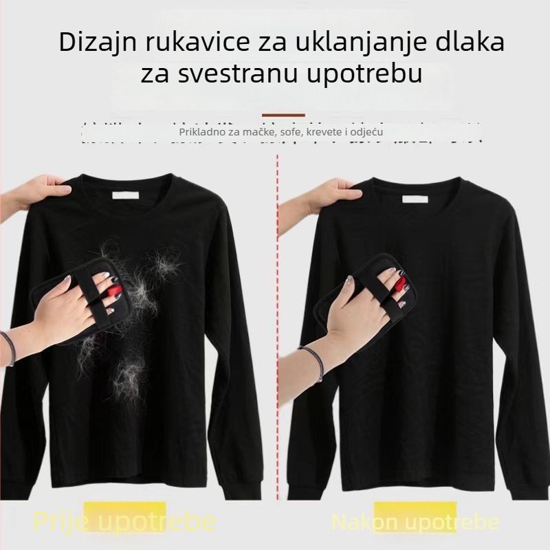 Rukavica za uklanjanje dlaka kućnih ljubimaca sa statičkim nabijanjem — dvostrano uklanjanje dlaka za mačke, četka-češalj, kutija od 200 kom.