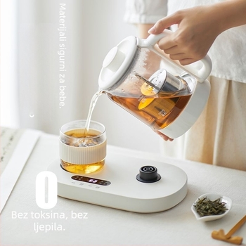Olk-tk01 Health Pot mini čajnik od kaljenog stakla, kapacitet do 1 L, snaga 500–1000 W, 220 V