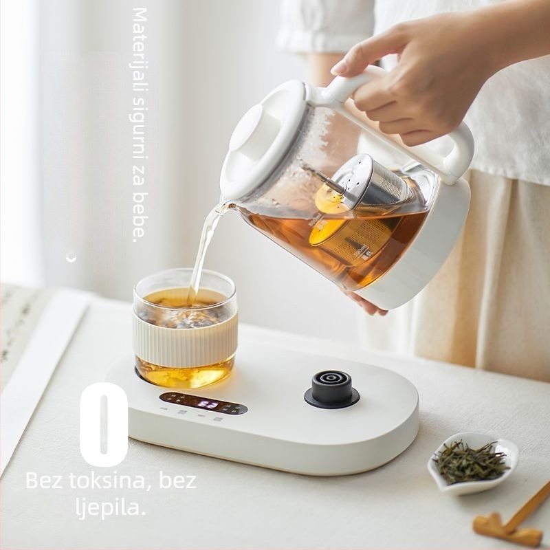 Olk-tk01 Health Pot mini čajnik od kaljenog stakla, kapacitet do 1 L, snaga 500–1000 W, 220 V