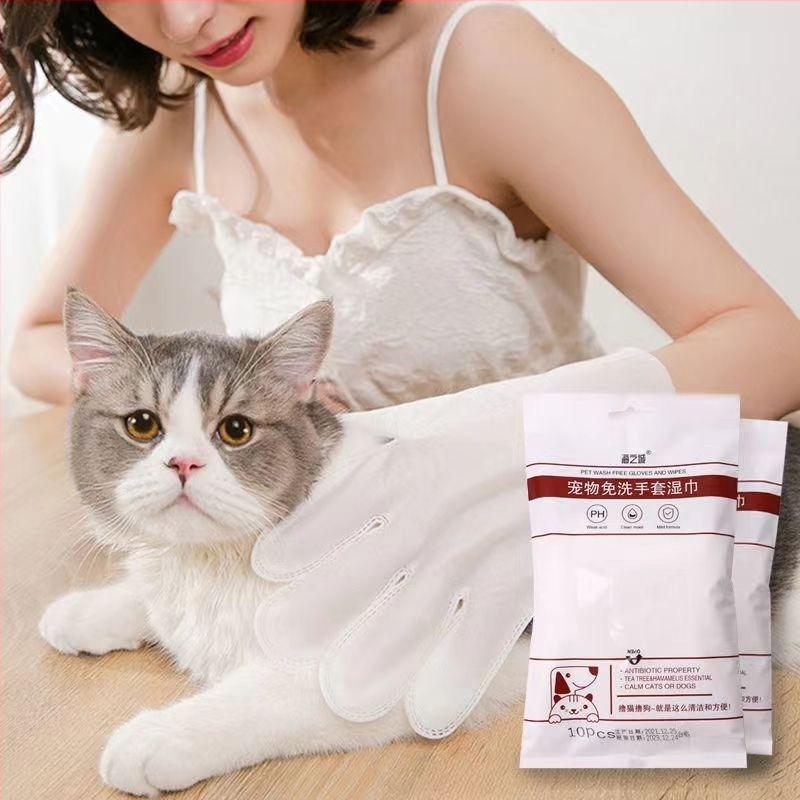 Rukavice za čišćenje kućnih ljubimaca bez pranja – za pse i mačke | kupanje/masaža, netkani materijal, 60 komada, marka City of the Sea