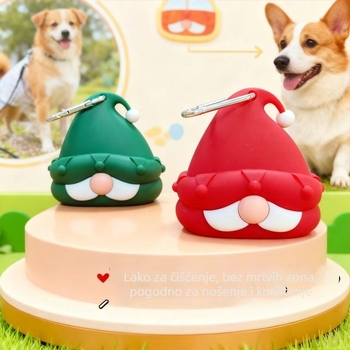 Dispenser za vrećice za izmet kućnih ljubimaca, s motivom Djeda Božićnjaka, silikon, 200 komada, Constant