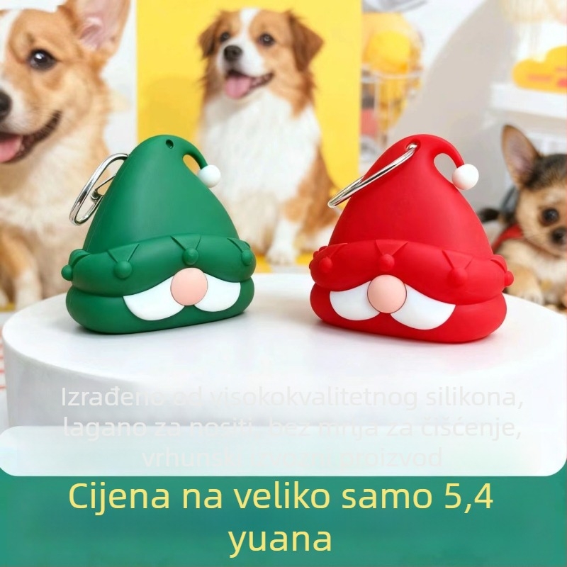 Dispenser za vrećice za izmet kućnih ljubimaca, s motivom Djeda Božićnjaka, silikon, 200 komada, Constant