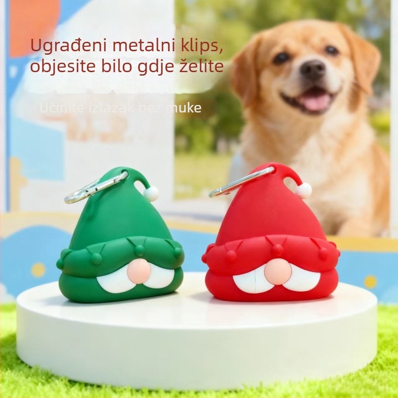 Dispenser za vrećice za izmet kućnih ljubimaca, s motivom Djeda Božićnjaka, silikon, 200 komada, Constant