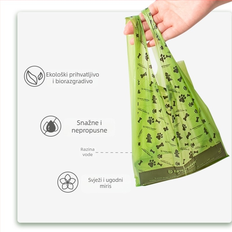 Torbe za otpad kućnih ljubimaca za pse i mačke, u stilu prsluka, guste biološki razgradive PE vrećice