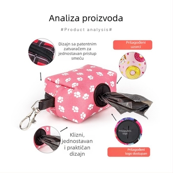 Dispenzer za vrećice za pse s prilagođenom otiskom za šetnje – termalni prijenos, pakiranje 500