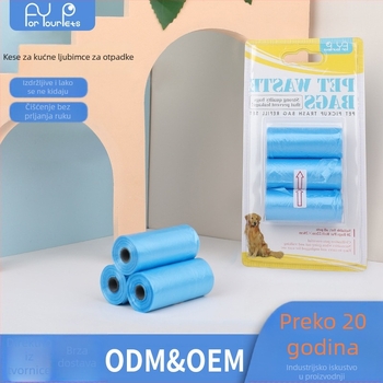 Torbe za pseću izmet - plastične, kontinuirani rol, jednokratne, za šetnje s psom, opća debljina