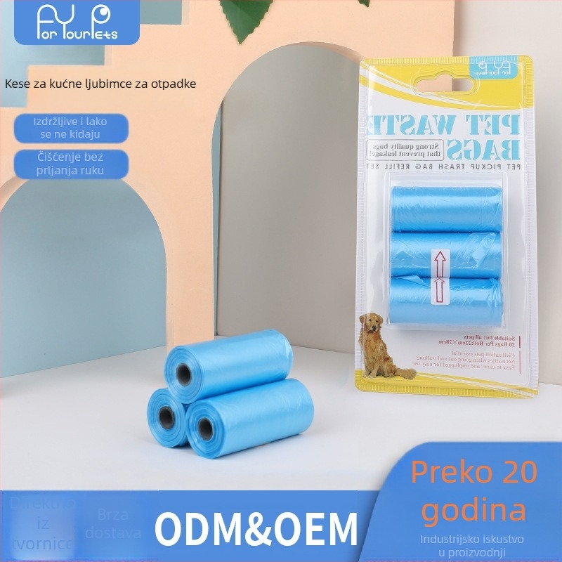 Torbe za pseću izmet - plastične, kontinuirani rol, jednokratne, za šetnje s psom, opća debljina
