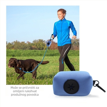 Držač vrećica za otpad kućnih ljubimaca s kopčom za uzicu — prijenosno skladište vrećica i lopatice, materijal: diving fabric