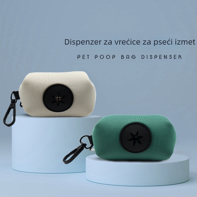 Držač vrećica za otpad kućnih ljubimaca s kopčom za uzicu — prijenosno skladište vrećica i lopatice, materijal: diving fabric