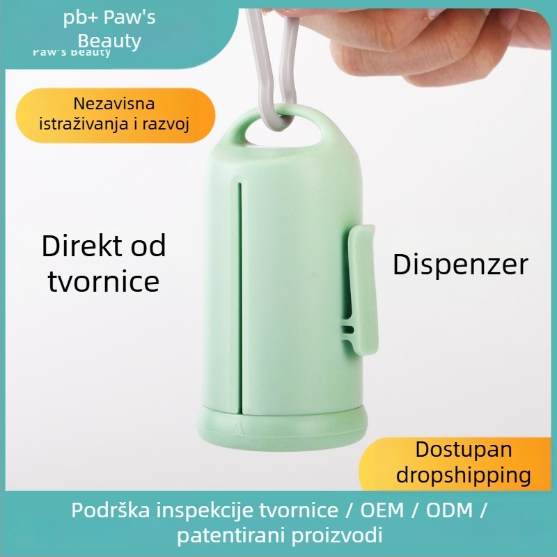 Prijenosni dispenser vrećica za otpadke za kućne ljubimce, dizajn ravnog otvora, PP+PE materijal, debljina Regular, model B51