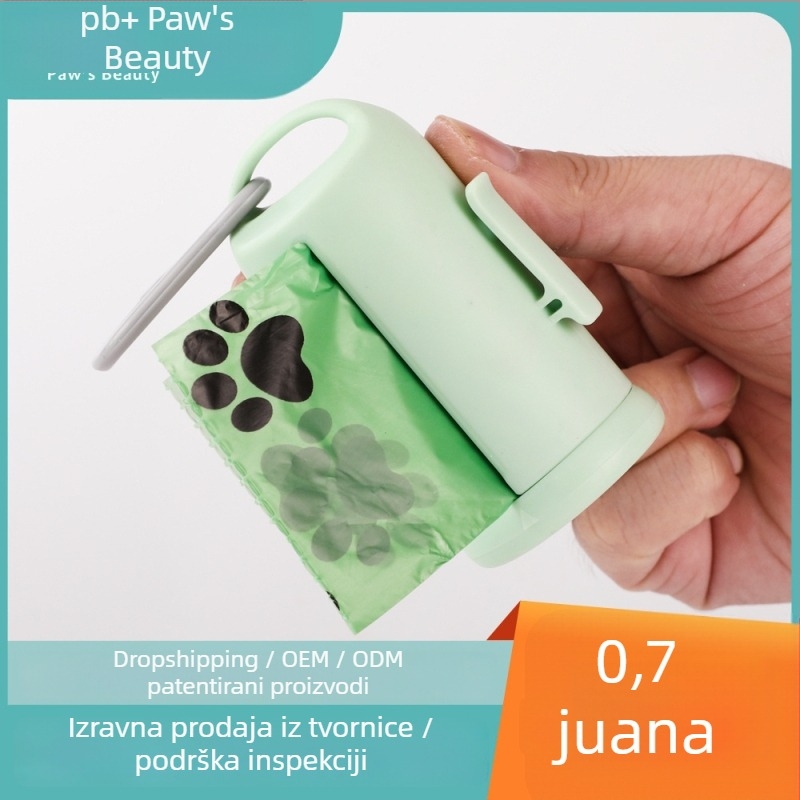 Prijenosni dispenser vrećica za otpadke za kućne ljubimce, dizajn ravnog otvora, PP+PE materijal, debljina Regular, model B51