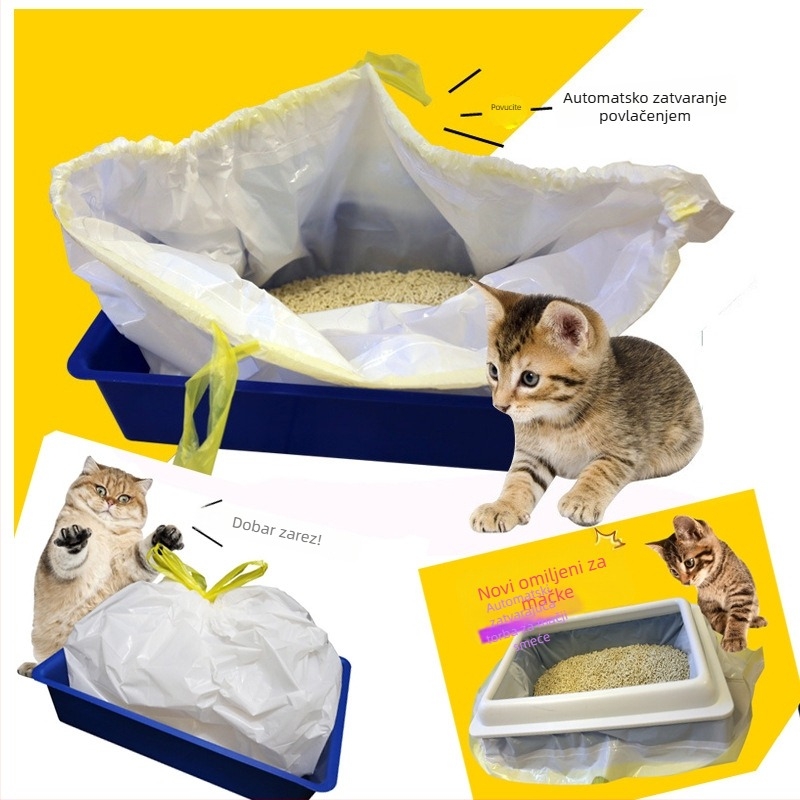 Vrećice za mačji toalet, jednokratne, debeli LDPE, bez lopatice (Materijal: LDPE; Debljina: Debela; Namjena: Mačji toalet)