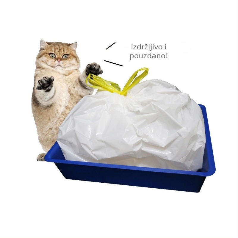 Vrećice za mačji toalet, jednokratne, debeli LDPE, bez lopatice (Materijal: LDPE; Debljina: Debela; Namjena: Mačji toalet)