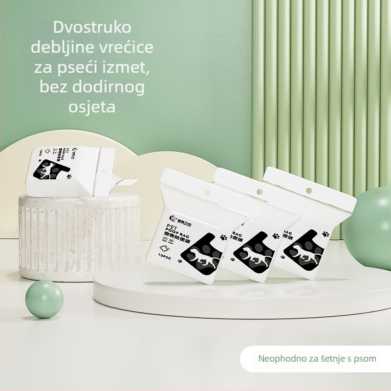 Torbe za izmet kućnih ljubimaca u stilu prsluka, dvostruko debeli papir s polietilenskom vrećicom, paket od 10 komada