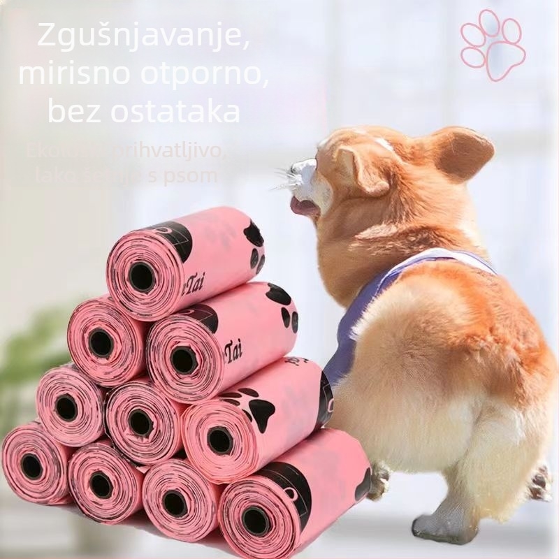 Rong Xin ekološke vrećice za izmet kućnih ljubimaca, otporne na propuštanje, tip ravnog otvora, od EPI+HDPE, zadebljane