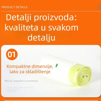 Torba za mačji pijesak, debela, biološki razgradljiva PE, za pametnu kutiju za mačji pijesak, s automatskim zatvaranjem i šivom, u kontinuiranom rulonu