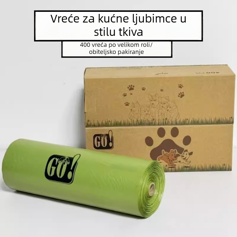 Jednokratne vrećice za pse, kontinuirana rola, biološki razgradive, materijal EPI+PE, debeli