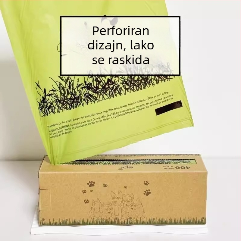 Jednokratne vrećice za pse, kontinuirana rola, biološki razgradive, materijal EPI+PE, debeli