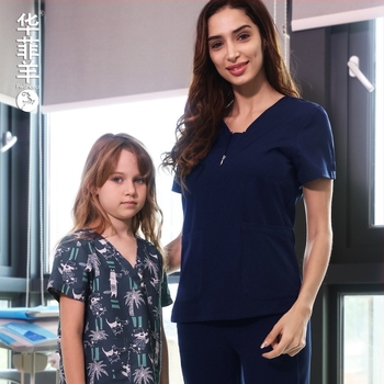 Ženski medicinski radni kostim za salon ljepote – materijal koji odvodi vlagu, poliester 95% + elastan 5%