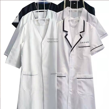 Ženski kaput za kozmetički salon s tkaninom koja odvodi vlagu; 65% pamuk, 35% drugi vlakna; podstava 65% pamuk; za žene; za ljepotu i medicinske usluge