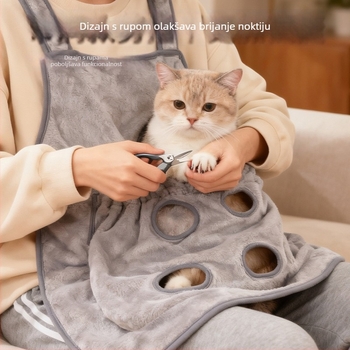 AMOOR Debeli prekrivanje za njegu mačaka — flanel, zaštita prsa, otporan na dlake, otporan na ogrebotine, otporan na ugrize