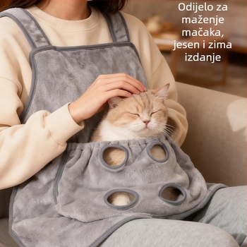 AMOOR Debeli prekrivanje za njegu mačaka — flanel, zaštita prsa, otporan na dlake, otporan na ogrebotine, otporan na ugrize