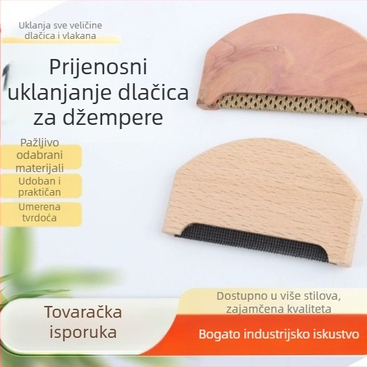 Canting drveni uklanjivač dlačica s vunenog pulovera — valjak za kosu, moderan jednostavan stil