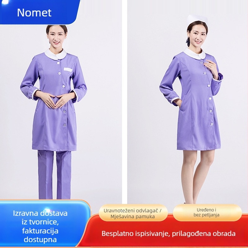 Set bolničke uniforme za bolnicu, unisex, dugi rukav, jesen-zima, vanjska tkanina 65% poliester / 35% pamuk; podstava pamuk