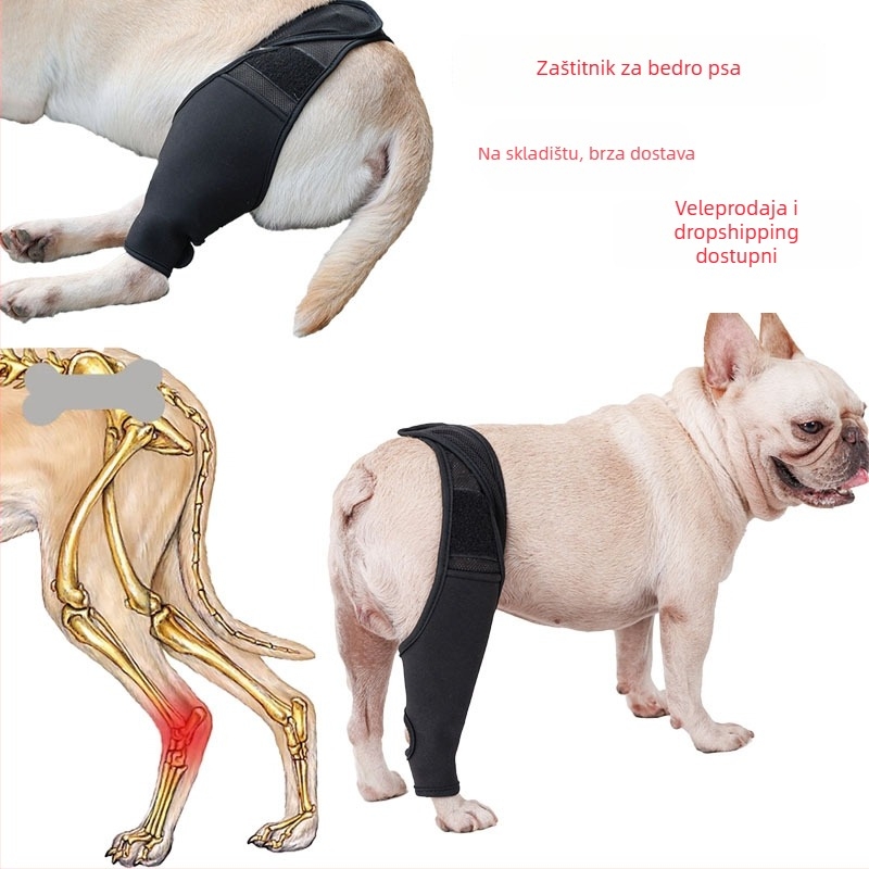 Podrška za ozljede psa: zaštitne navlake za prednje i stražnje noge, prilagodljivi postoperativni zaštitni ulošci za koljeno i bedro — OEM marka, laneno vlakno, nije uvoz
