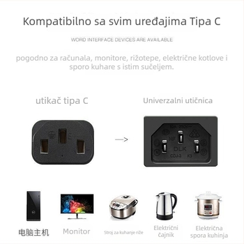 Napajanje kabel s francuskim utikačem, 3-žilni, čisti bakar vodič, PVC izolacija, VDE certifikat