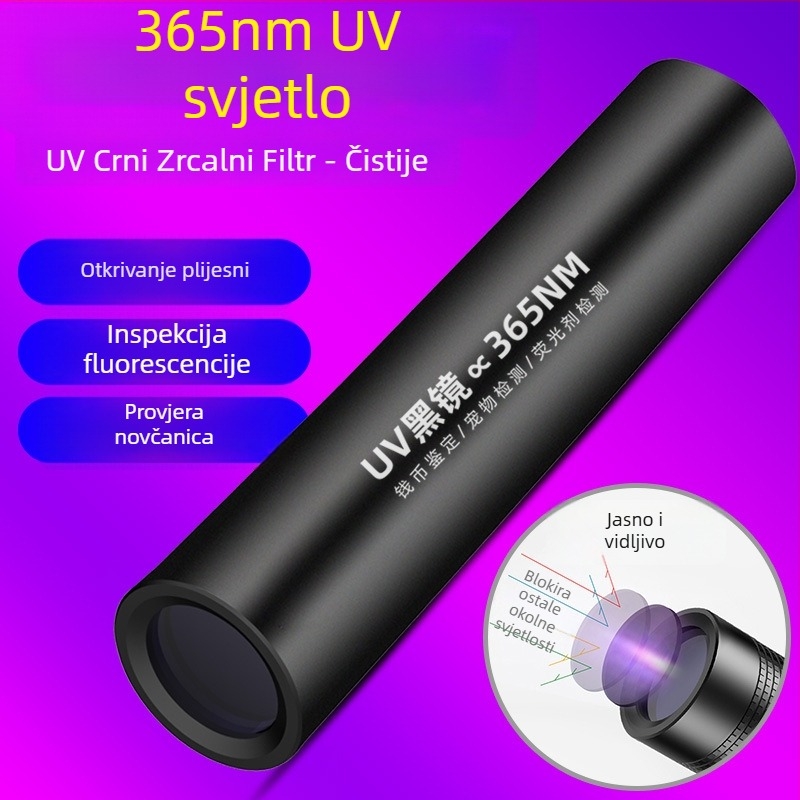 UV365 lampa za nokte i UV flashlight, punjiva LED, aluminijska legura kućište, 5W 1200mAh