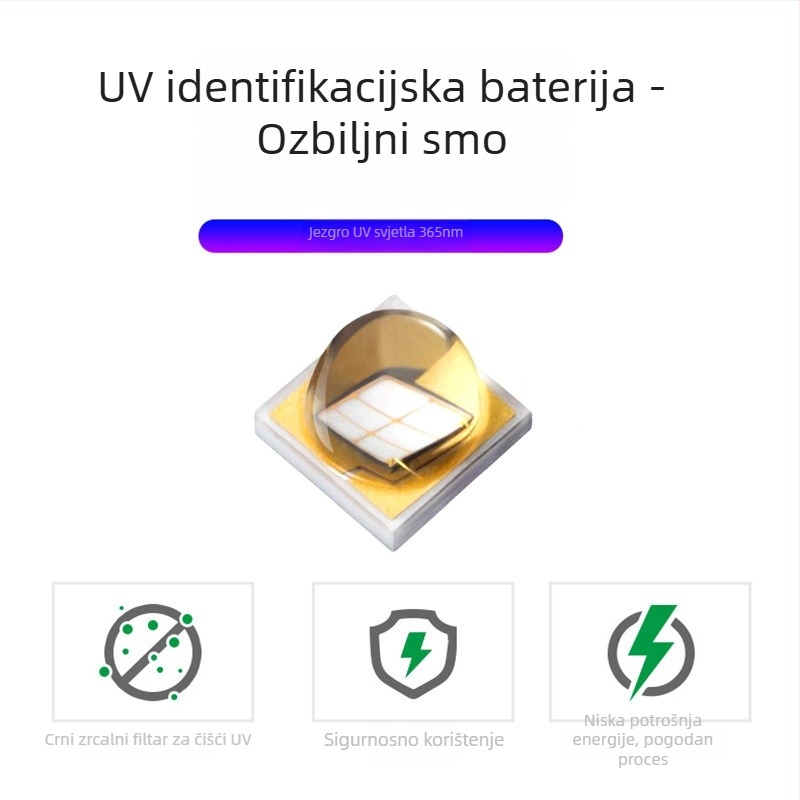 UV365 lampa za nokte i UV flashlight, punjiva LED, aluminijska legura kućište, 5W 1200mAh