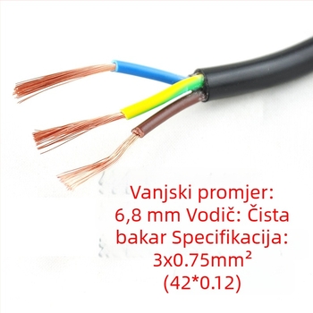 Napajajući kabel od čistoga bakra, brazilski 3-pinski utikač, za kućanske uređaje — Lin Yun Era, certificirano prema brazilskom standardu